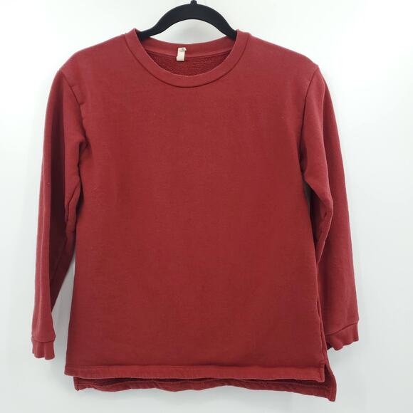Popupshop Sweater Youth 12Y 152 Red Organic Cotton Crewneck Pullover Fleece Top - Picture 1 of 8